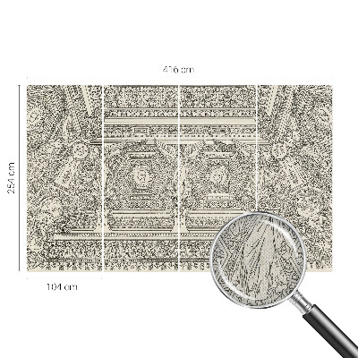 Carta da parati effetto profondità ornamento classico