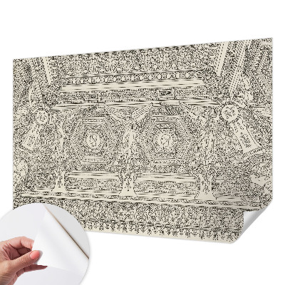 Carta da parati effetto profondità ornamento classico