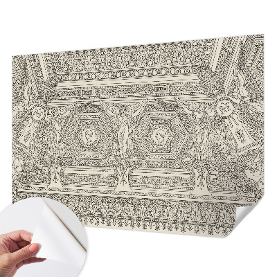 Carta da parati effetto profondità ornamento classico