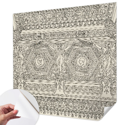 Carta da parati effetto profondità ornamento classico