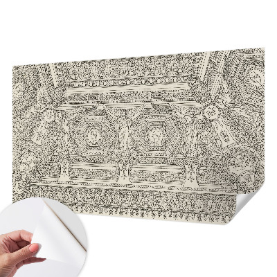 Carta da parati effetto profondità ornamento classico