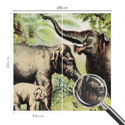 Carta da parati cameretta Elefanti della famiglia