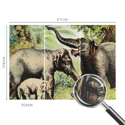 Carta da parati cameretta Elefanti della famiglia