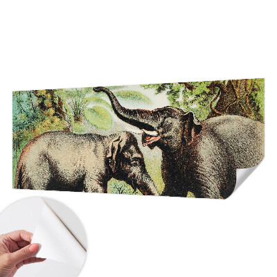 Carta da parati cameretta Elefanti della famiglia