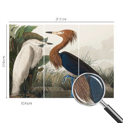 Carta da parati 3D Uccelli tra le piante