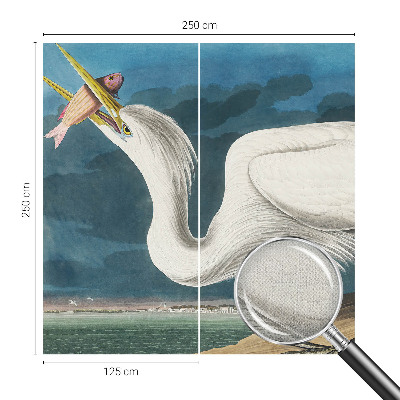 Carta da parati cameretta Uccello con pesce