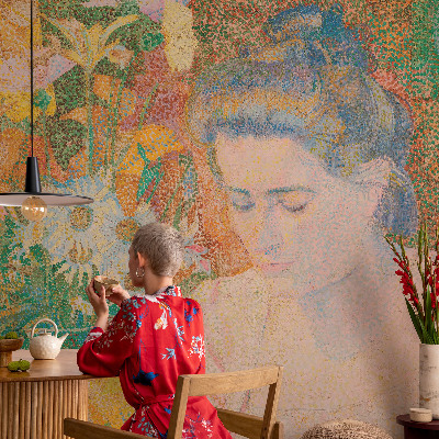 Fotomurale per cameretta Ritratto floreale