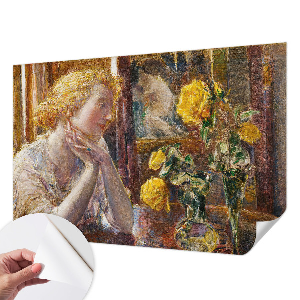 Fotomurale adesivo Donna con le rose