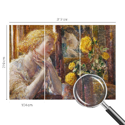 Fotomurale adesivo Donna con le rose