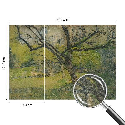 Carta da parati panoramica effetto 3D Paesaggio verde