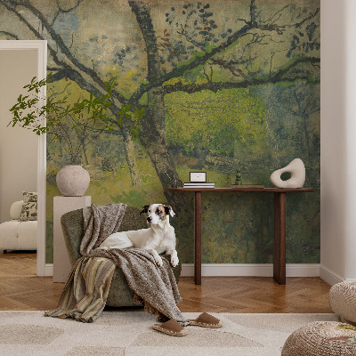 Carta da parati panoramica effetto 3D Paesaggio verde