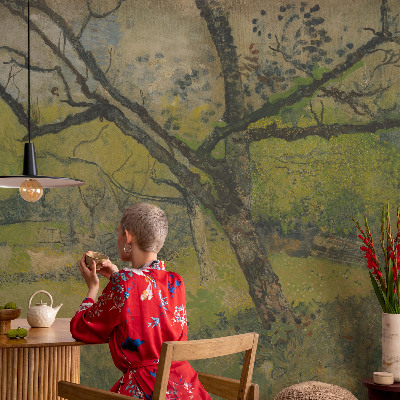 Carta da parati panoramica effetto 3D Paesaggio verde