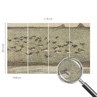 Carta da parati effetto profondità Pace degli uccelli