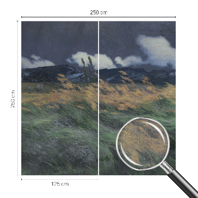 Carta da parati per cameretta Erbe trasportate dal vento