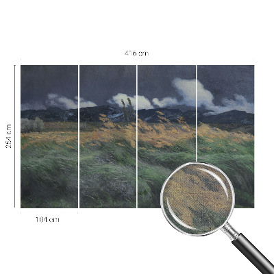 Carta da parati per cameretta Erbe trasportate dal vento