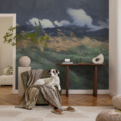 Carta da parati per cameretta Erbe trasportate dal vento