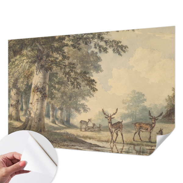 Carta da parati panoramica effetto 3D Pace della foresta