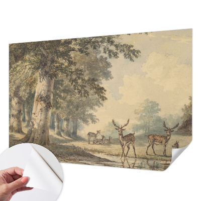 Carta da parati panoramica effetto 3D Pace della foresta