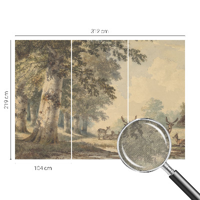 Carta da parati panoramica effetto 3D Pace della foresta