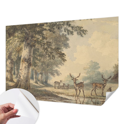 Carta da parati panoramica effetto 3D Pace della foresta