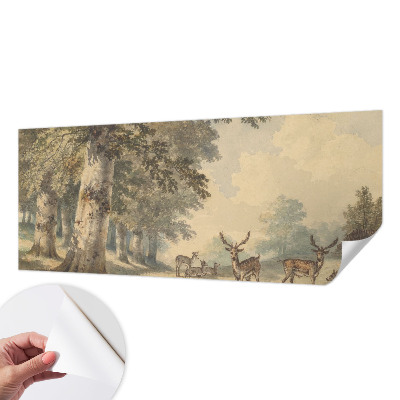 Carta da parati panoramica effetto 3D Pace della foresta