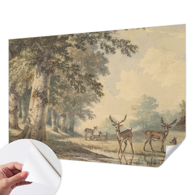 Carta da parati panoramica effetto 3D Pace della foresta