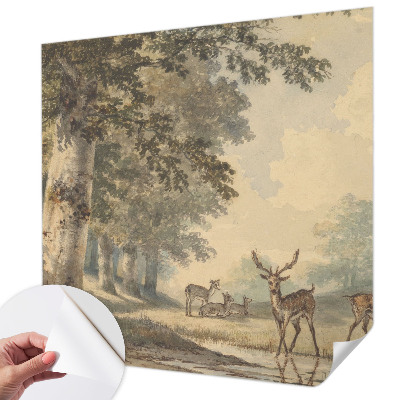 Carta da parati panoramica effetto 3D Pace della foresta