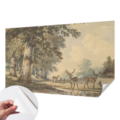 Carta da parati panoramica effetto 3D Pace della foresta