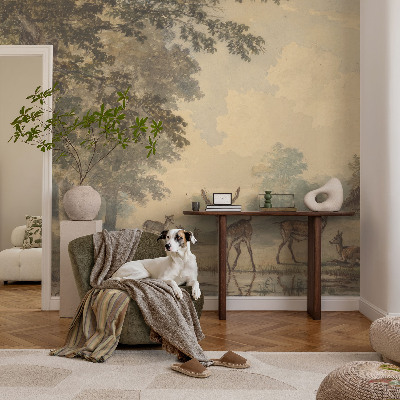 Carta da parati panoramica effetto 3D Pace della foresta