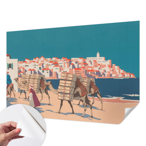 Carta da parati per cameretta Carovana di cammelli