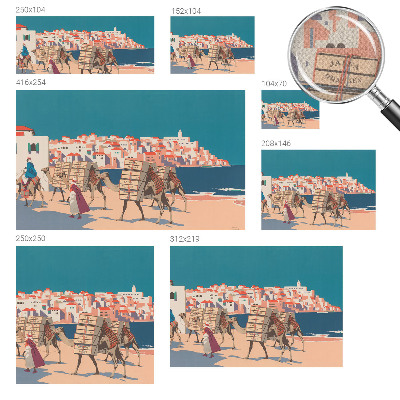 Carta da parati per cameretta Carovana di cammelli