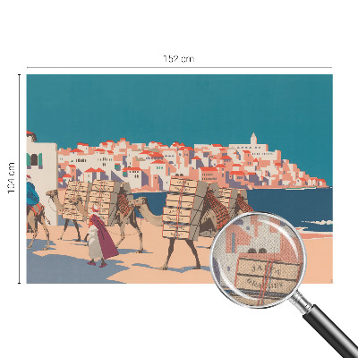 Carta da parati per cameretta Carovana di cammelli