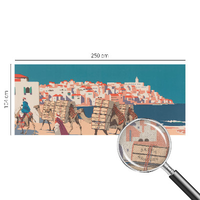 Carta da parati per cameretta Carovana di cammelli