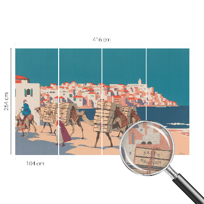 Carta da parati per cameretta Carovana di cammelli