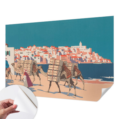 Carta da parati per cameretta Carovana di cammelli