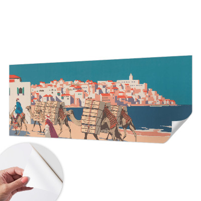 Carta da parati per cameretta Carovana di cammelli