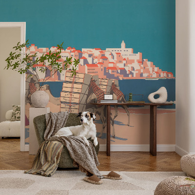 Carta da parati per cameretta Carovana di cammelli