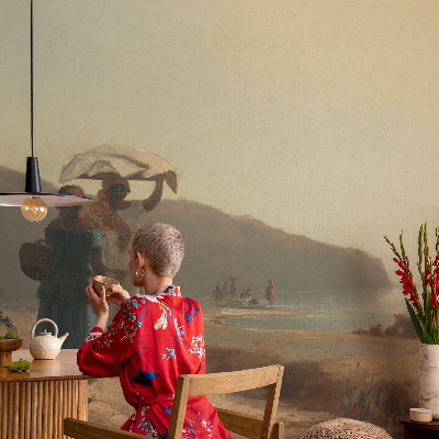 Fotomurale effetto 3D Una passeggiata in riva al mare