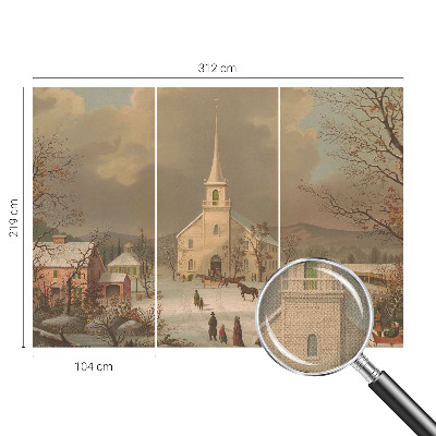 Carta da parati cameretta Paesaggio invernale