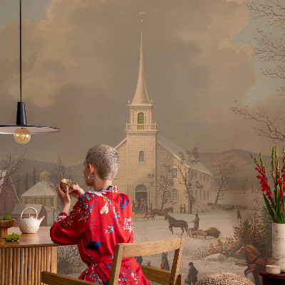 Carta da parati cameretta Paesaggio invernale