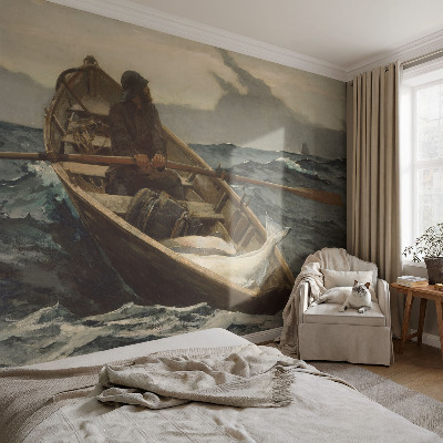 Carta da parati per cameretta Pescatore in mare