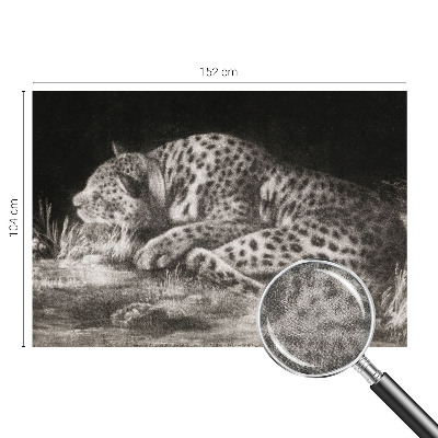 Carta da parati panoramica effetto 3D Leopardo a riposo