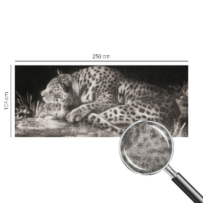 Carta da parati panoramica effetto 3D Leopardo a riposo