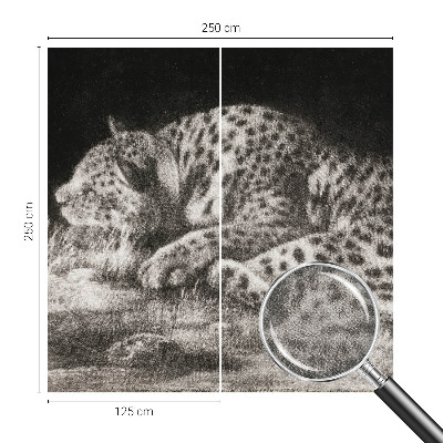 Carta da parati panoramica effetto 3D Leopardo a riposo
