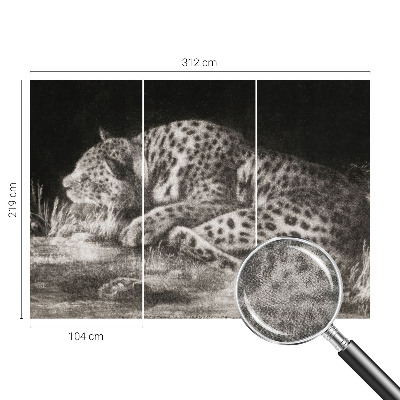 Carta da parati panoramica effetto 3D Leopardo a riposo