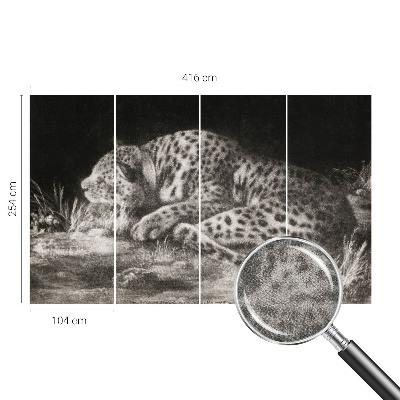 Carta da parati panoramica effetto 3D Leopardo a riposo