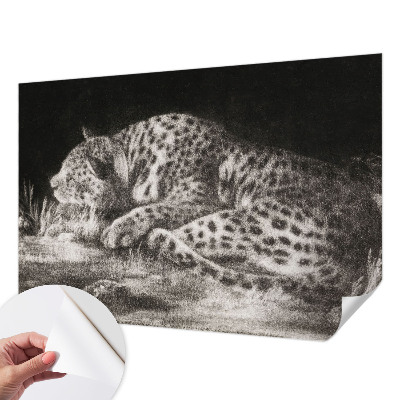 Carta da parati panoramica effetto 3D Leopardo a riposo