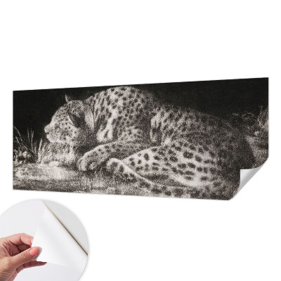 Carta da parati panoramica effetto 3D Leopardo a riposo