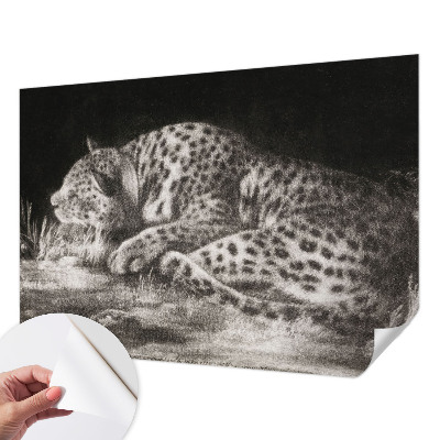 Carta da parati panoramica effetto 3D Leopardo a riposo