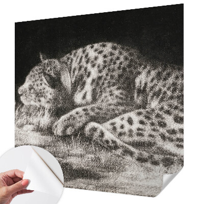 Carta da parati panoramica effetto 3D Leopardo a riposo